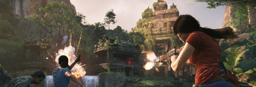 Uncharted The Lost Legacy : capture d'écran montrant un personnage en action dans le jeu vidéo