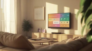 Atlas Pro : interface de l'application IPTV sur une Smart TV