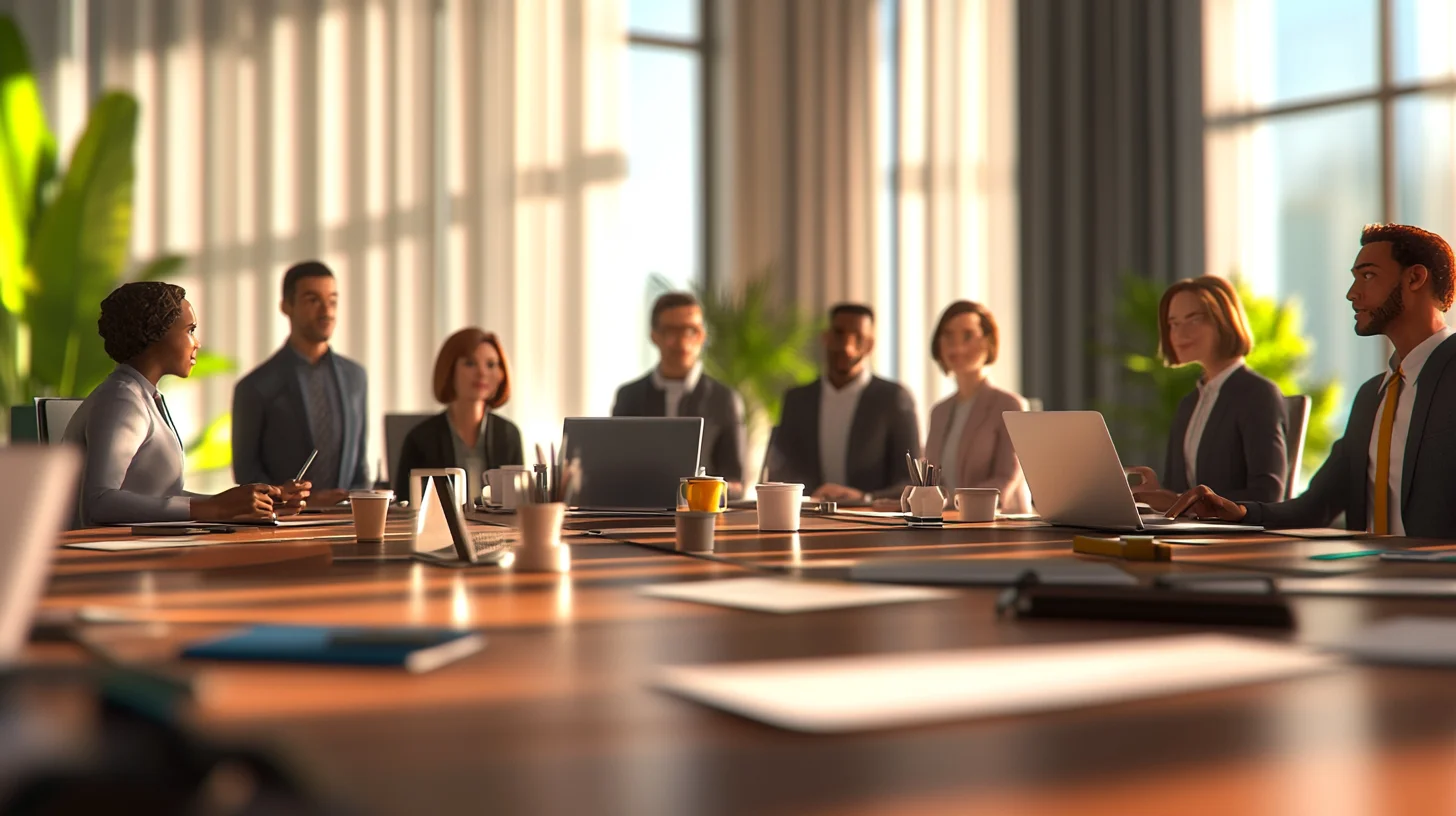 expression professionnelle : illustration d'une réunion en entreprise avec échanges internes
