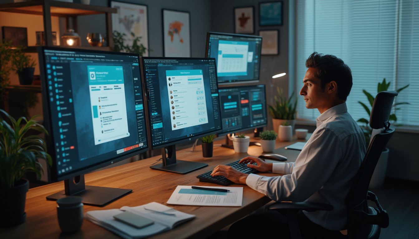 gestion des emails : interface d'application de gestion d'emails professionnels