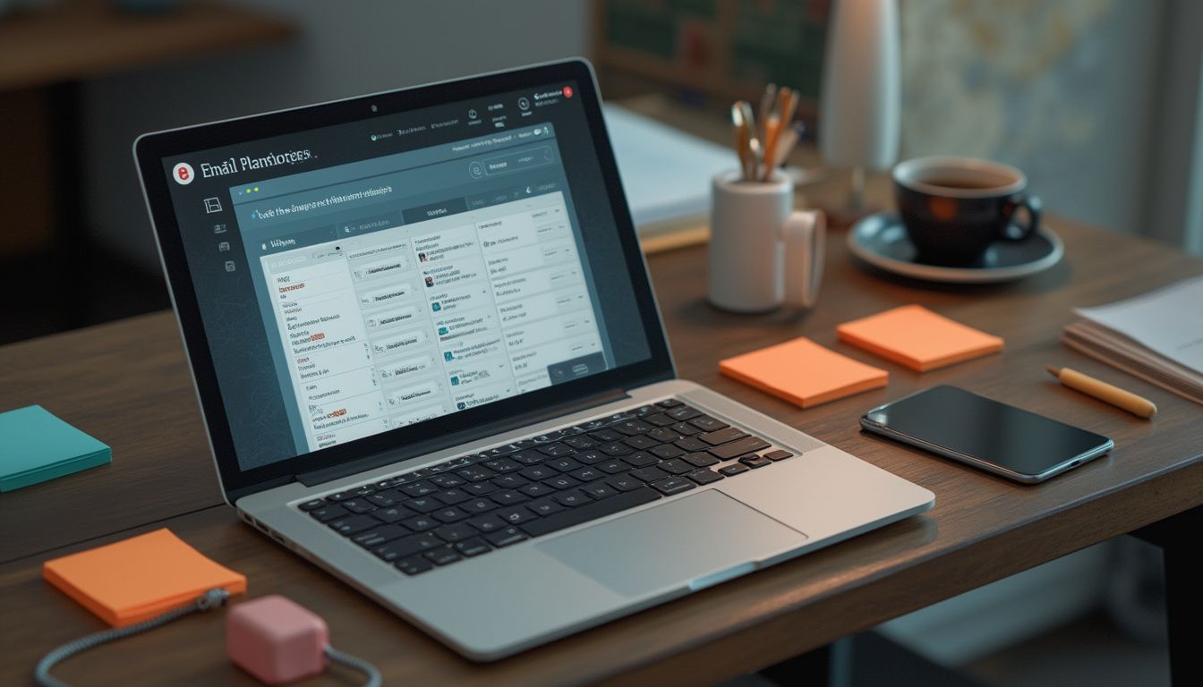 gestion des emails : illustration d'une boîte de réception d'emails organisée avec des labels et couleurs
