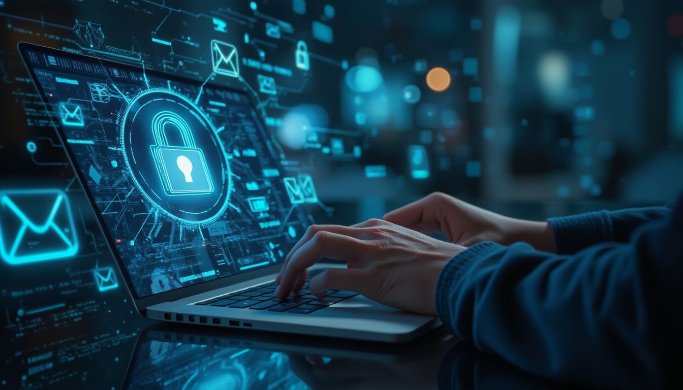 sécurité des emails : illustration d'une protection électronique avec cadenas et enveloppe