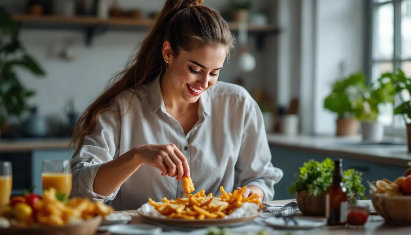 friteuse à air chaud : plat sain et savoureux préparé avec une friteuse à air chaud moderne