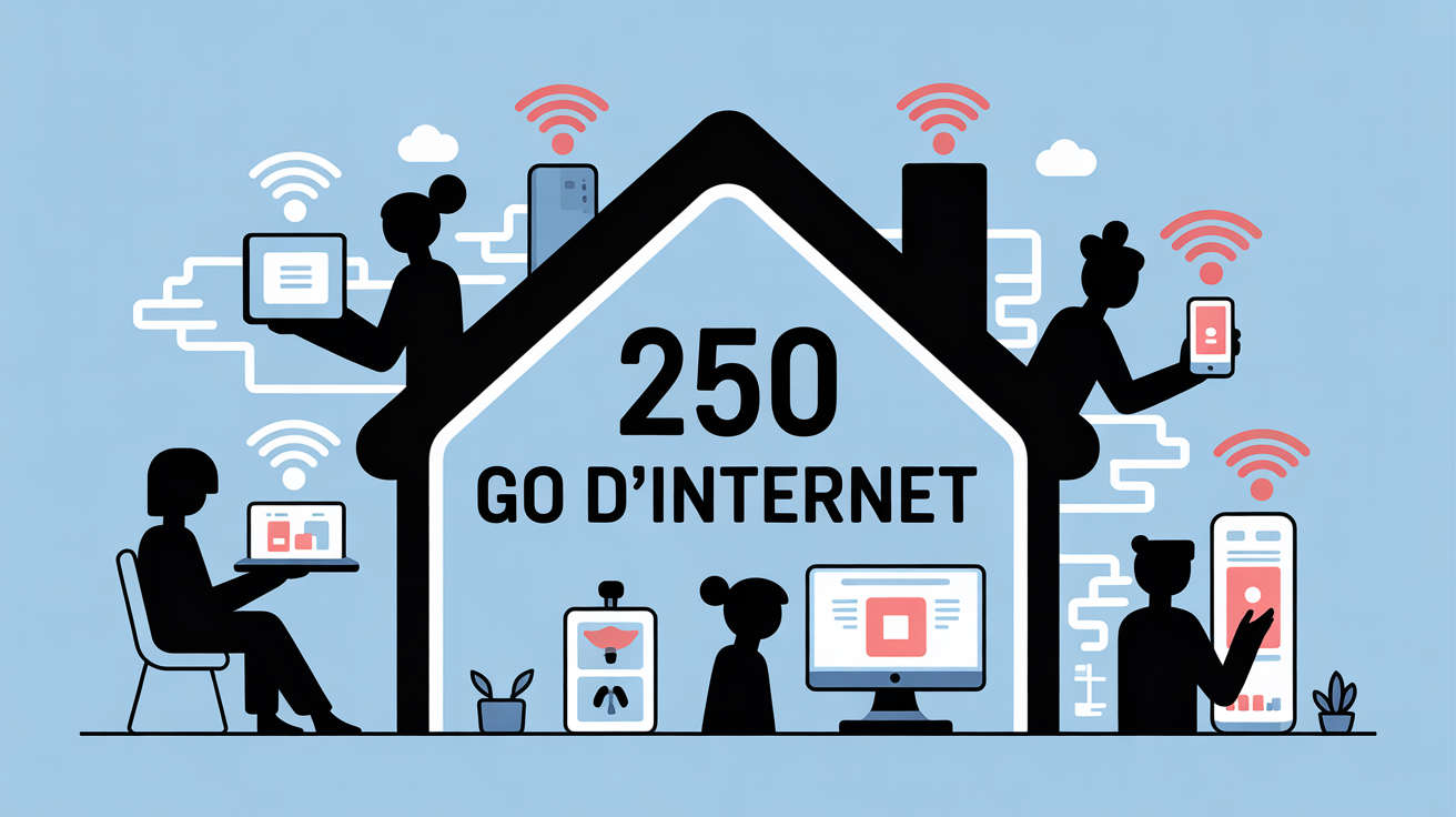 250 Go internet illustration maison connectée