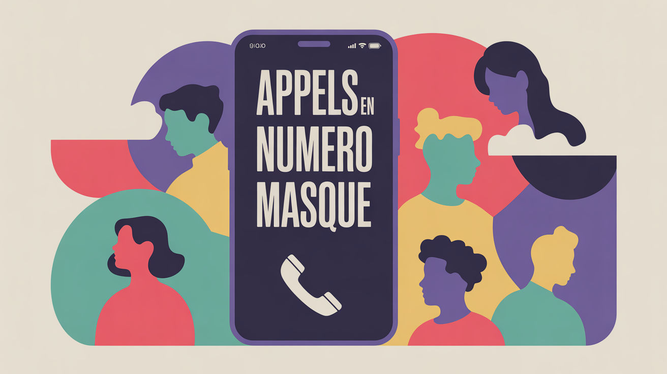 Illustration appels en numéro masqué sur smartphone