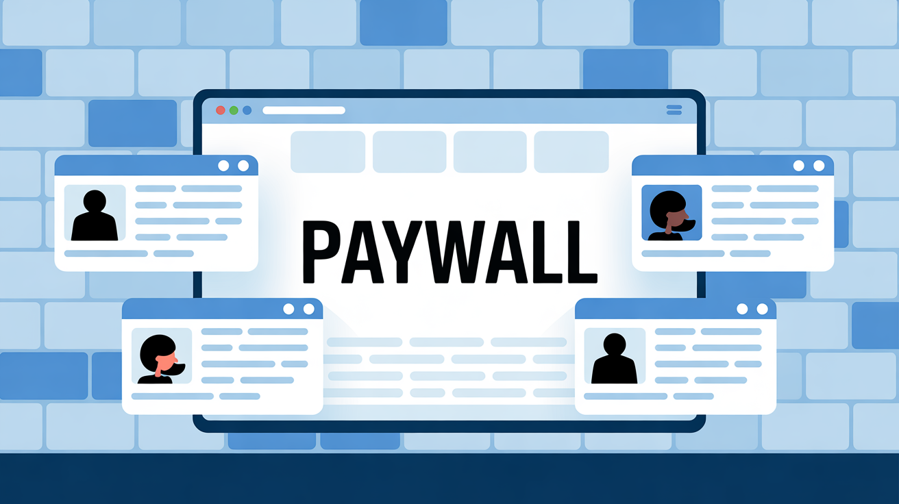Illustration d'un écran paywall accès restreint