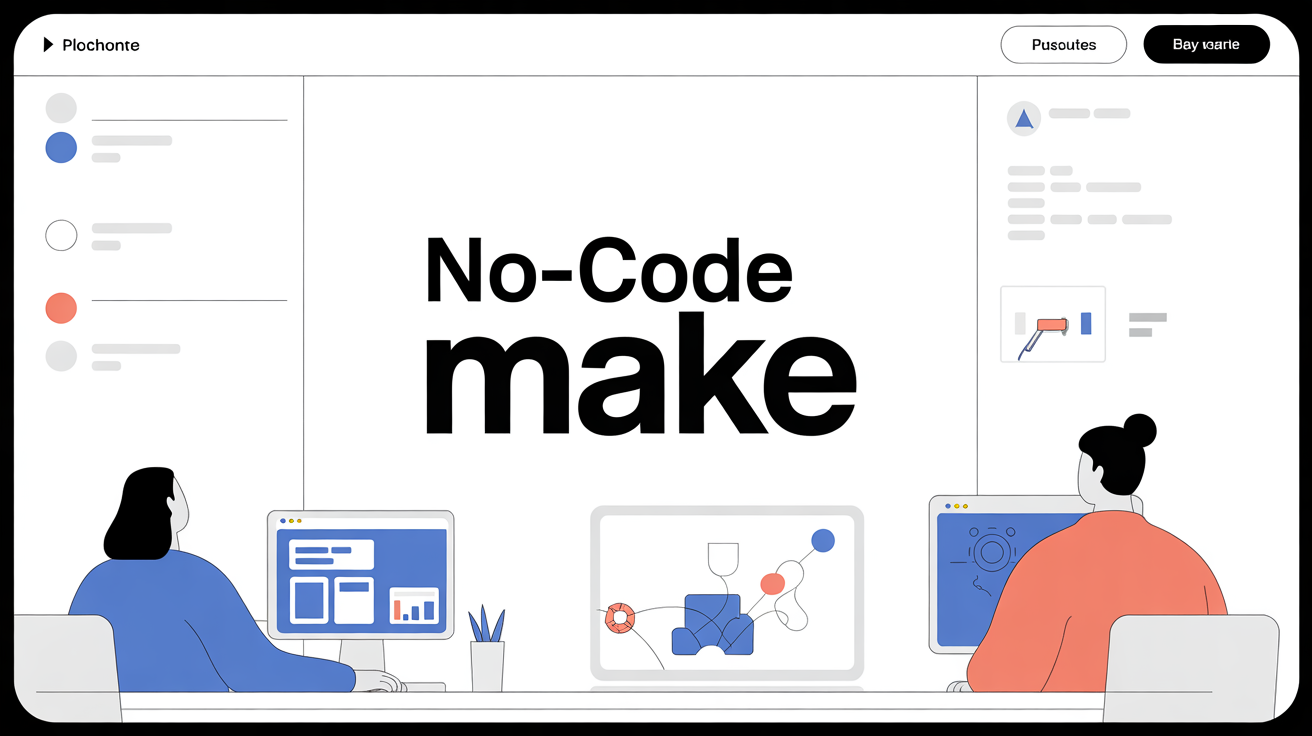 Interface no-code Make avec workflow graphique