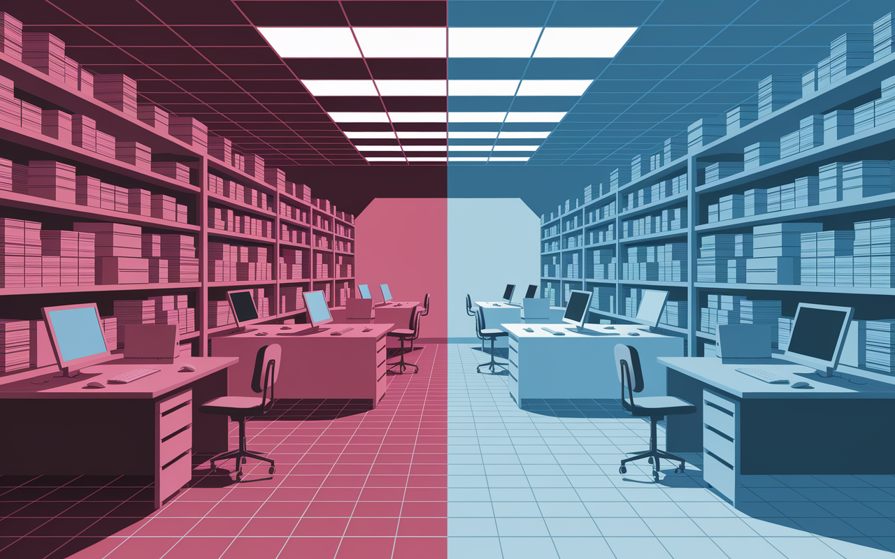 Scène avant après digitalisation gestion transport logistique