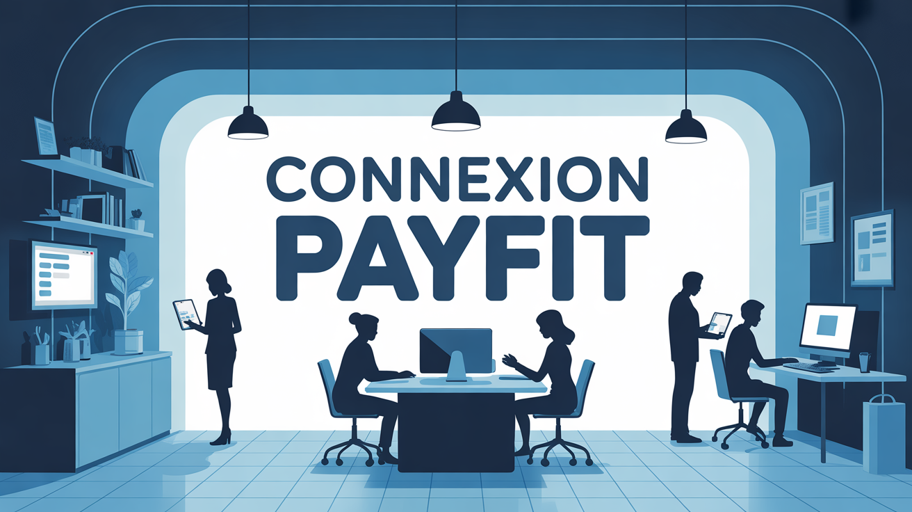 Illustration espace travail collaboratif connexion PayFit