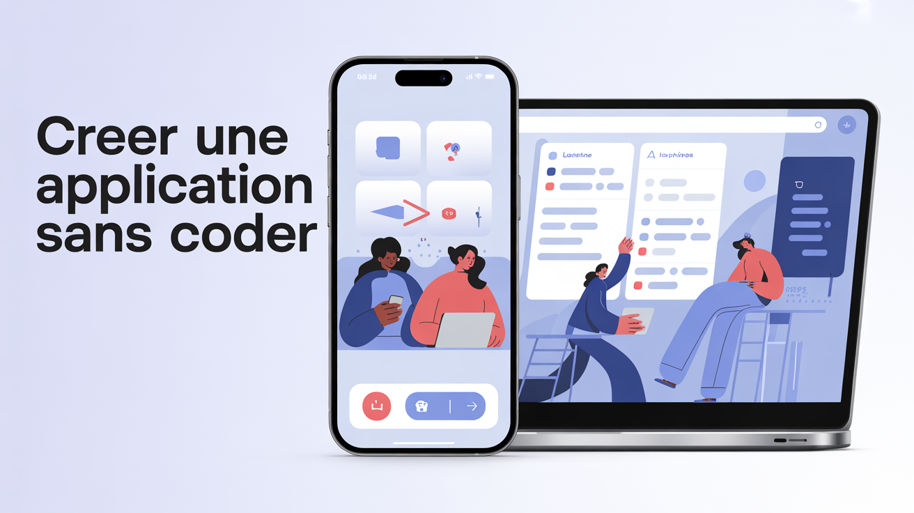 creer application sans coder illustration smartphone ordinateur