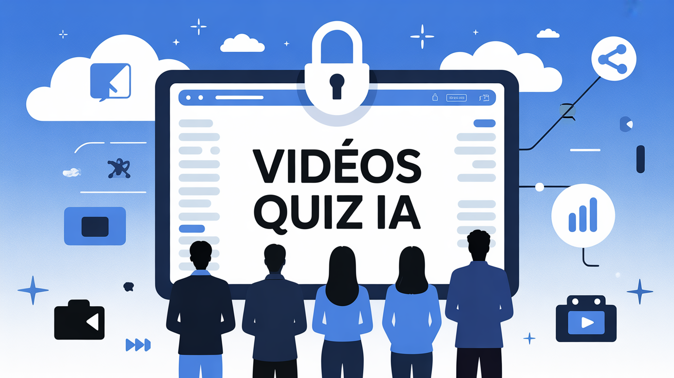 Vidéo quiz IA sécurisé et partage sur Autostud.ia
