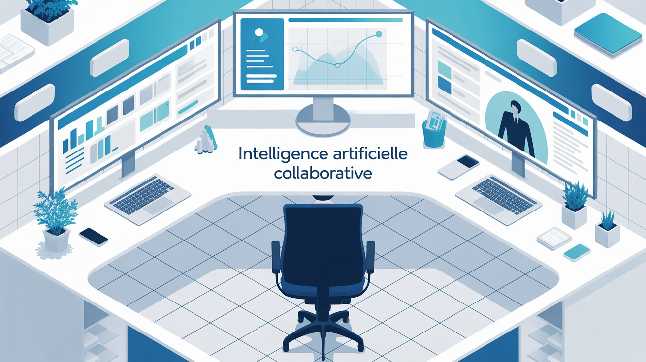 Bureau moderne Poe AI interface intelligence artificielle collaborative