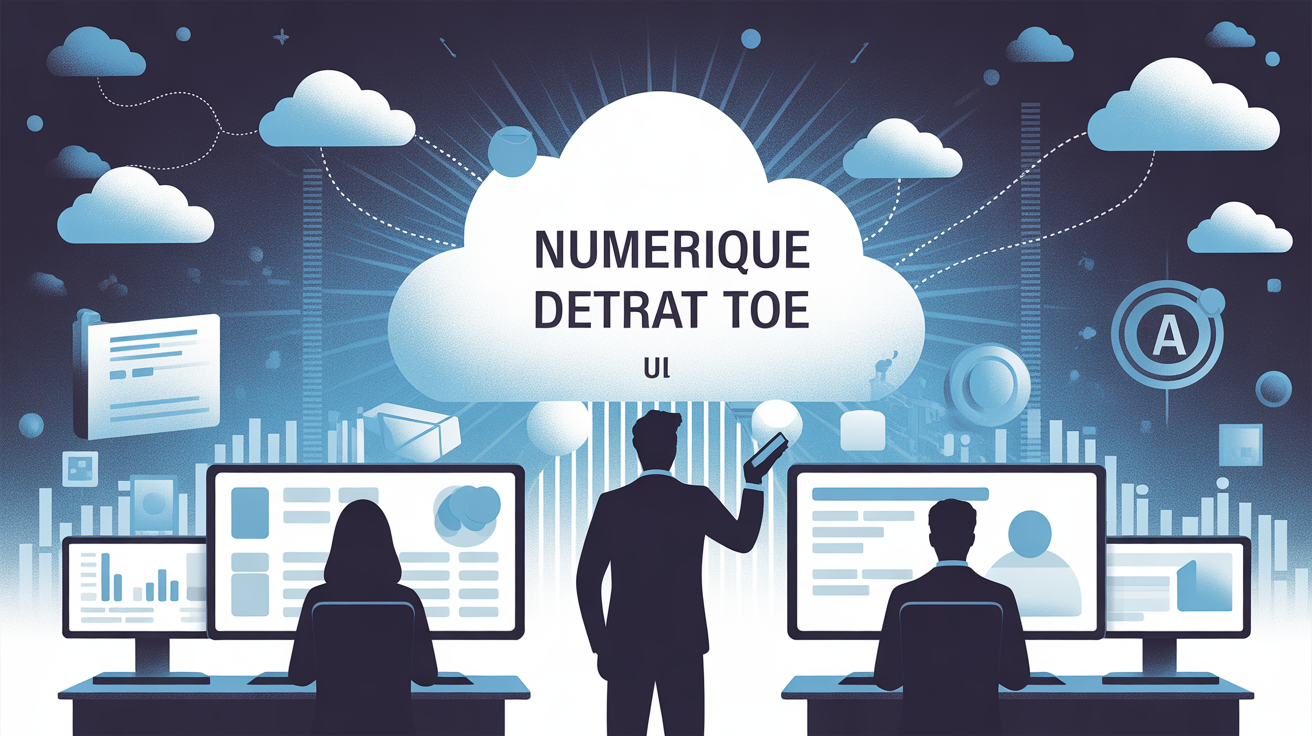 Illustration numerique transformation digitale PME cloud IA securite