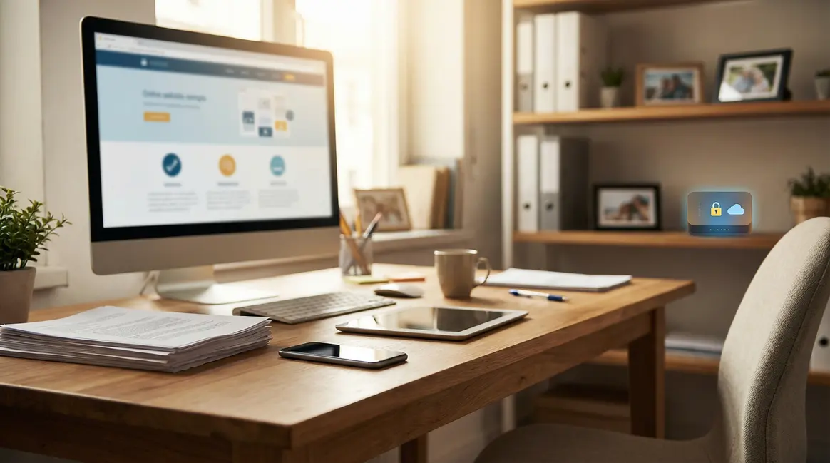 Image site professionnel bureau et écrans