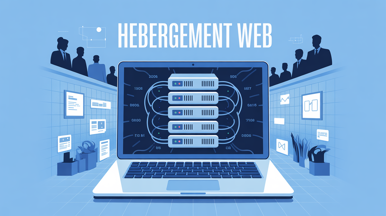 Hébergement web sécurisé français ordinateur portable serveur cadenas