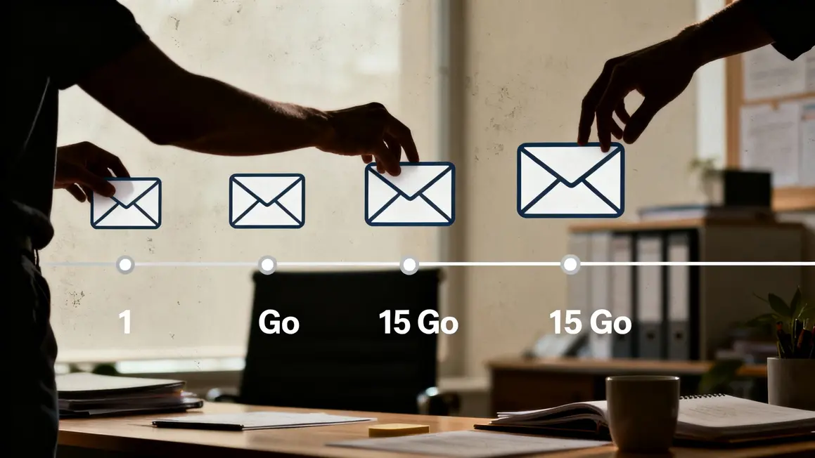 Chronologie Gmail stockage évolution