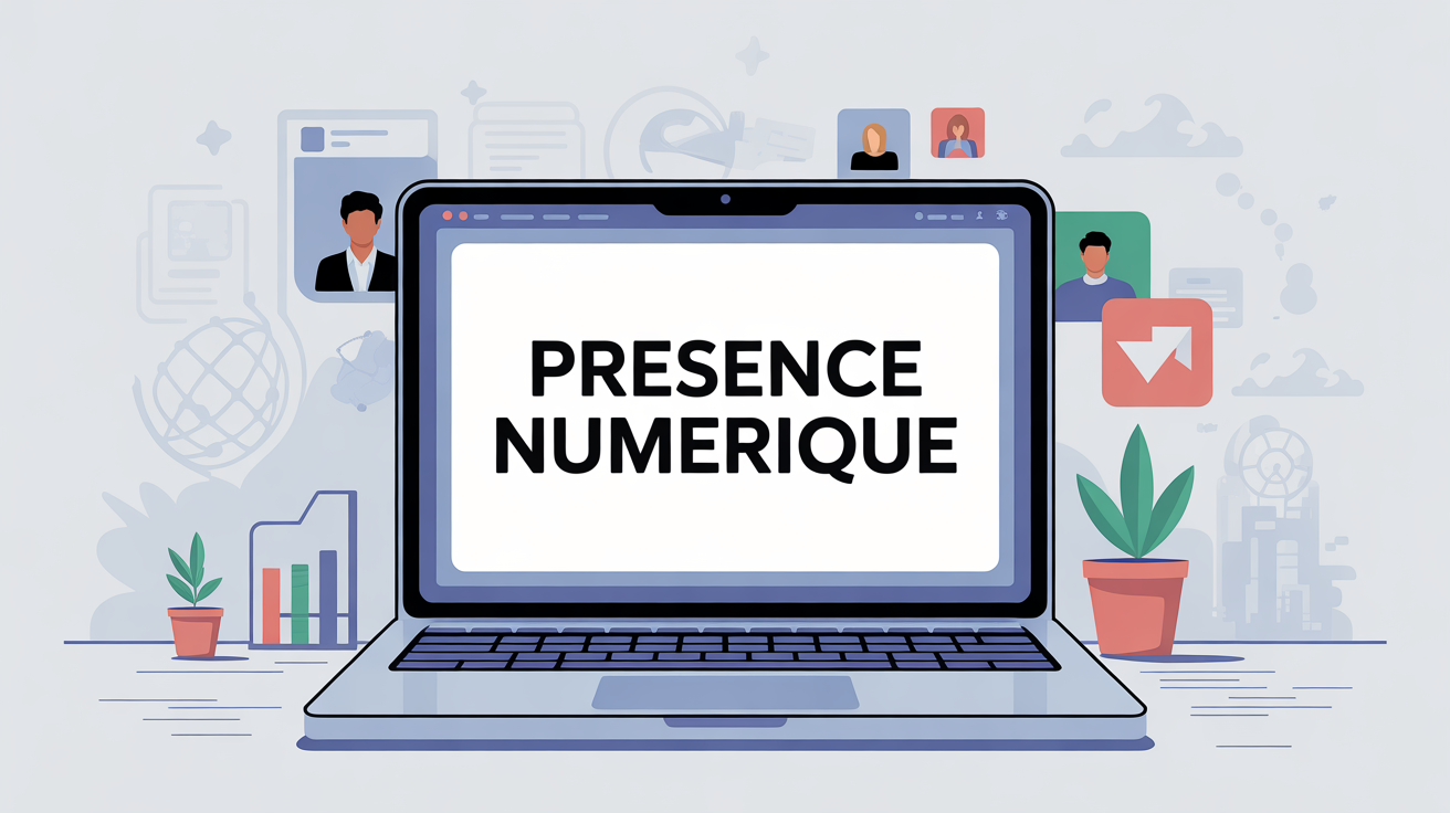 Illustration ordinateur presence numerique Webmii