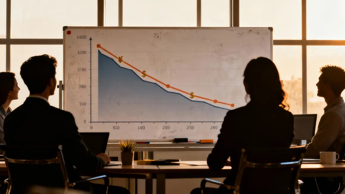 Graphique baisse coûts PME ERP Cloud