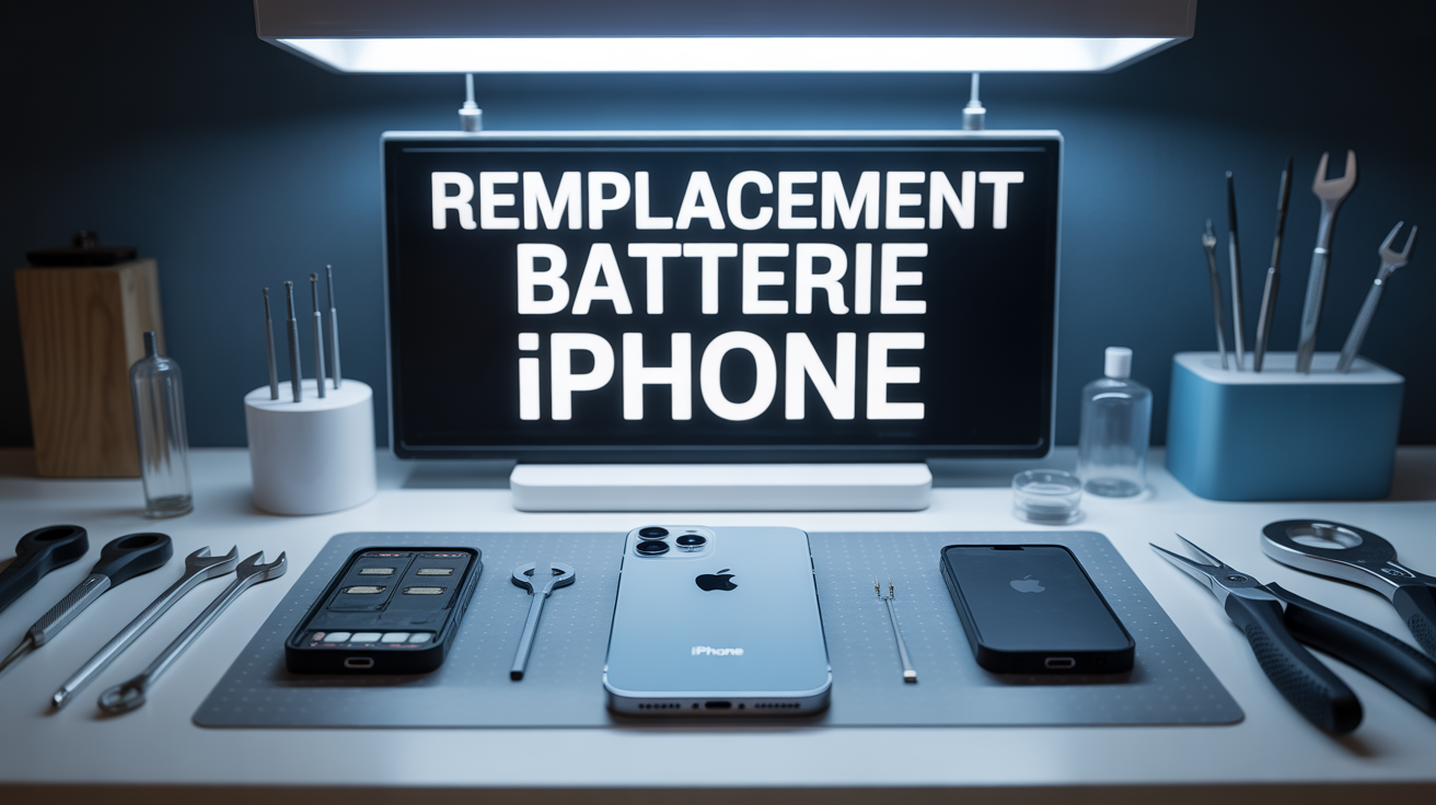 iPhone et outils pour remplacement batterie