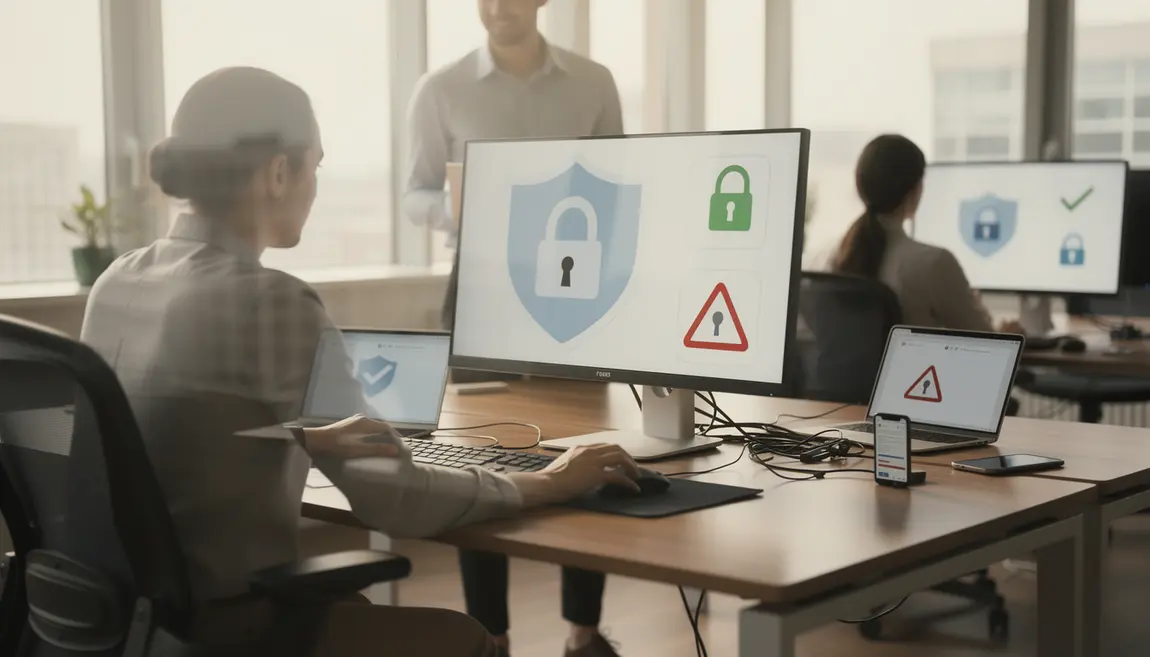 bureau sécurisé professionnels ordinateurs sécurité