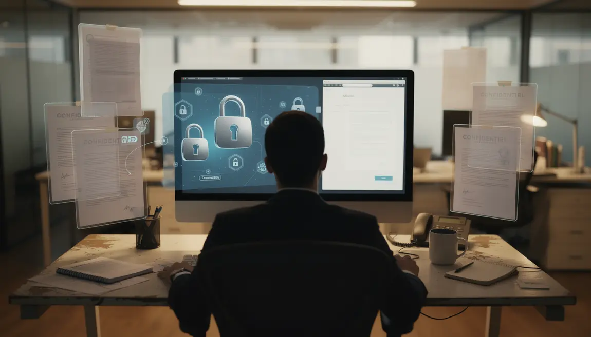 Professionnel écran cadenas transfert fichiers sécurisés