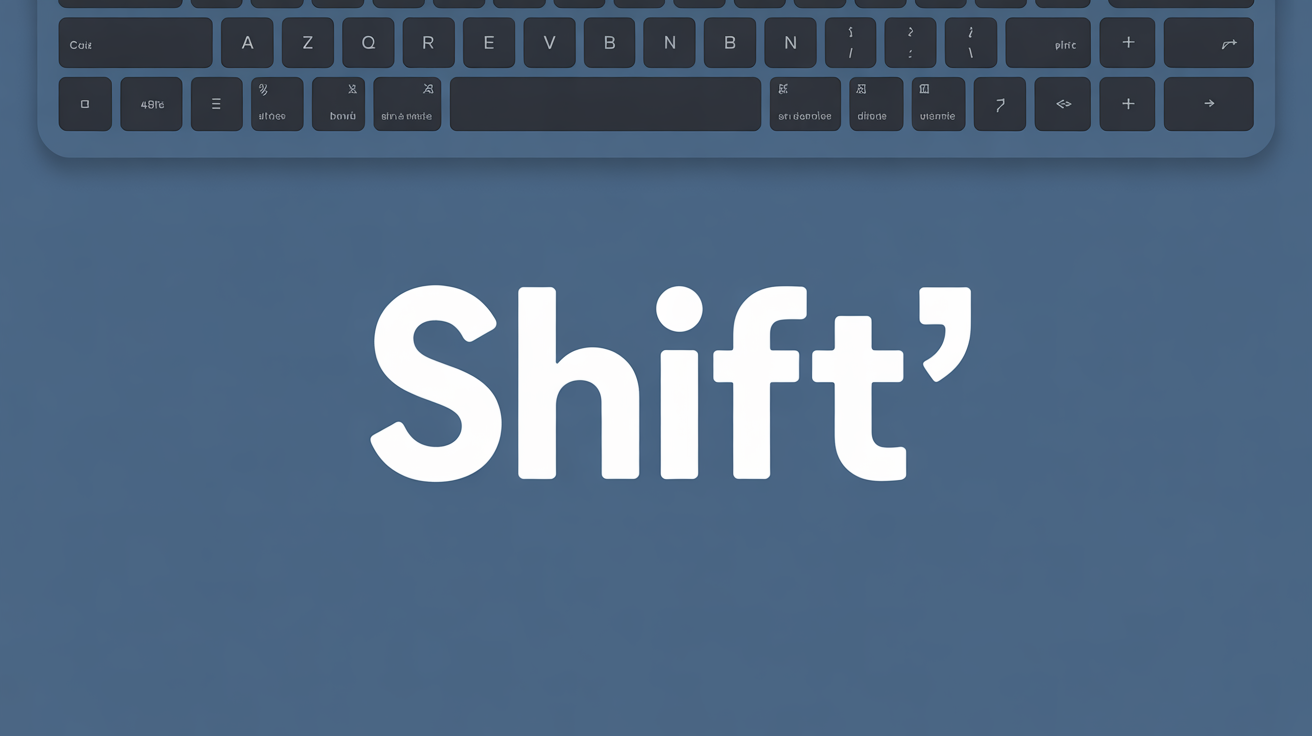 vue du clavier ordinateur avec touche Shift