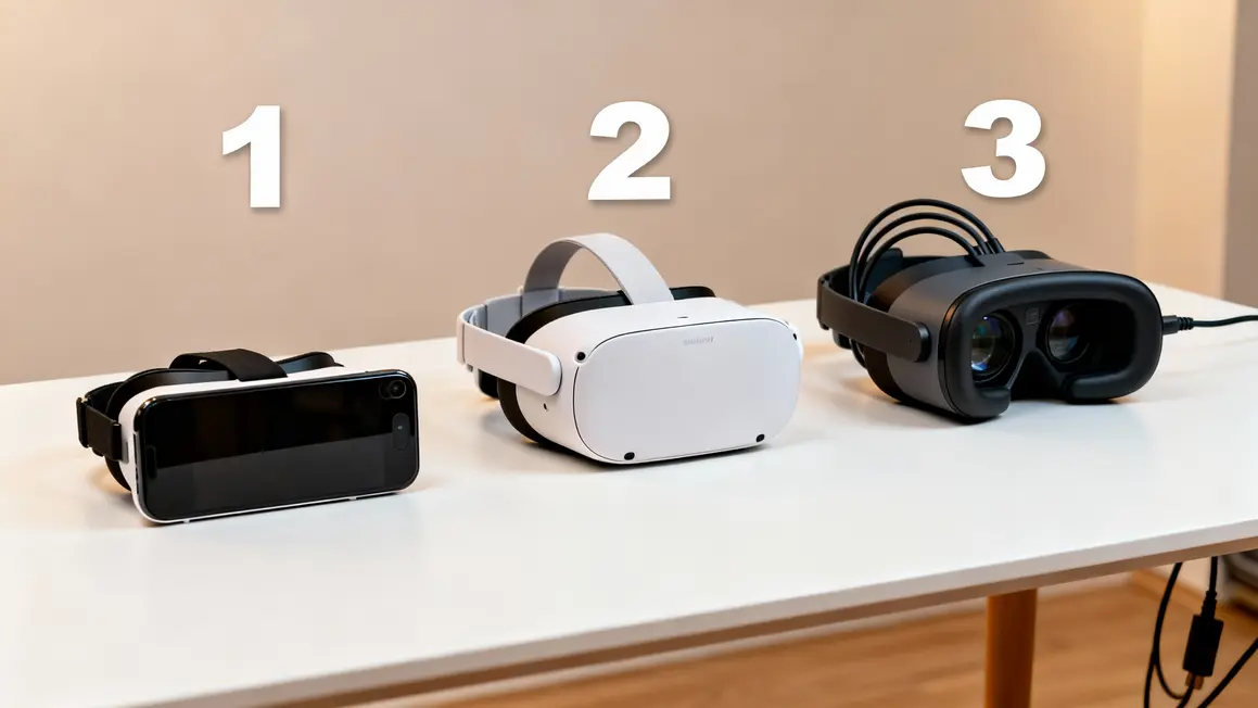 Trois casques VR exposés pour cinéma