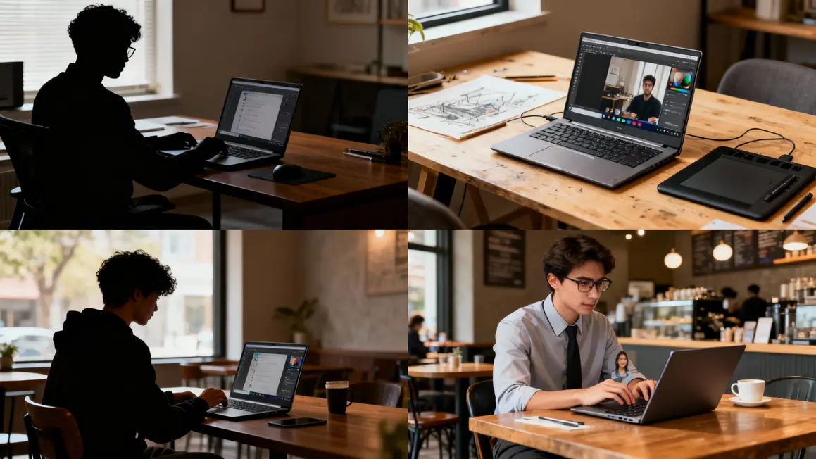 Visuel comparaison usages PC Dell 14 pouces