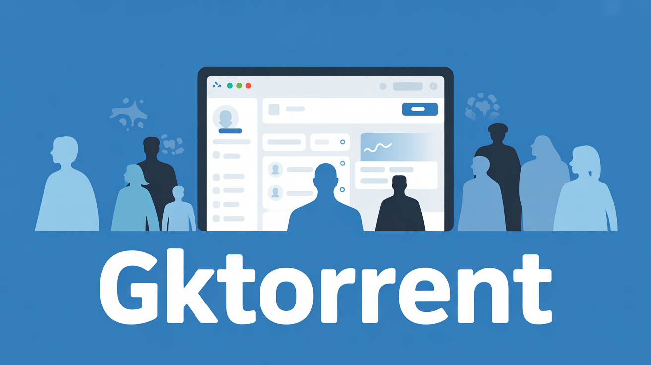 gktorrent interface ordinateur silhouettes bouclier