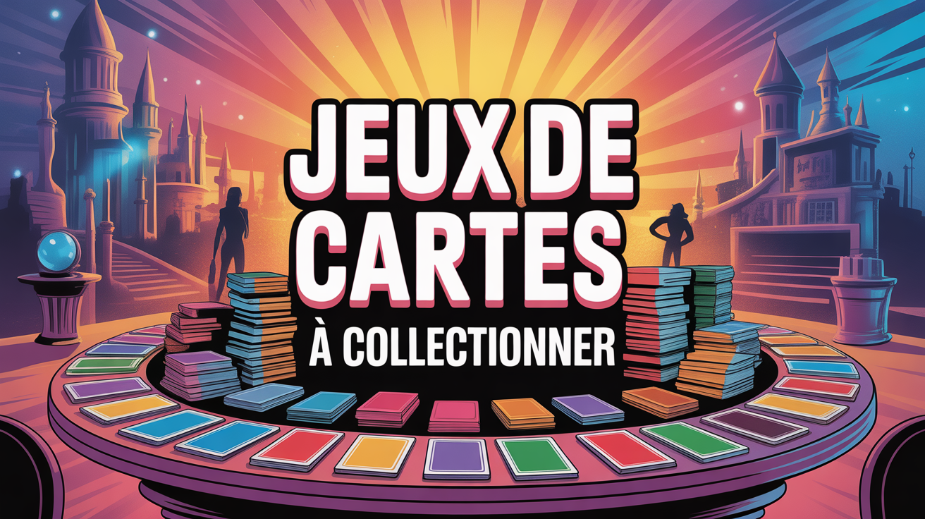 jeu de cartes à collectionner sur table stylisée