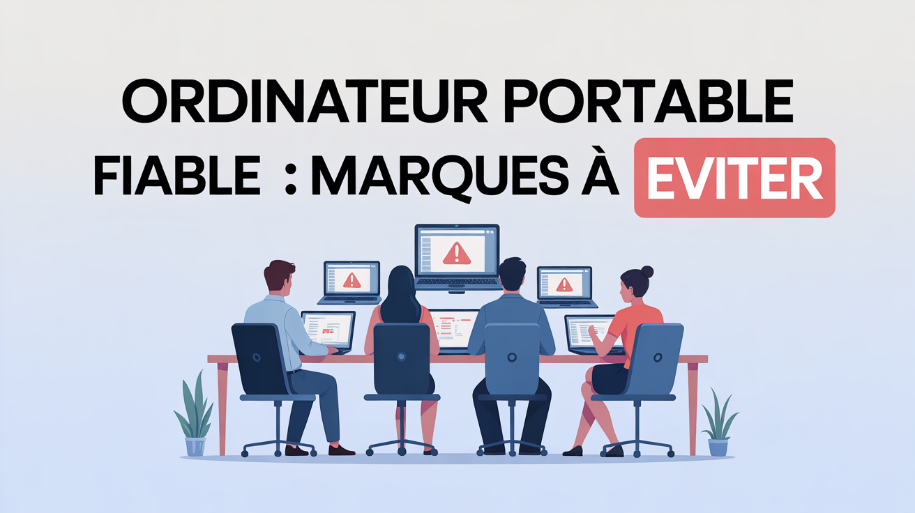 illustration équipe marque ordinateur portable à éviter