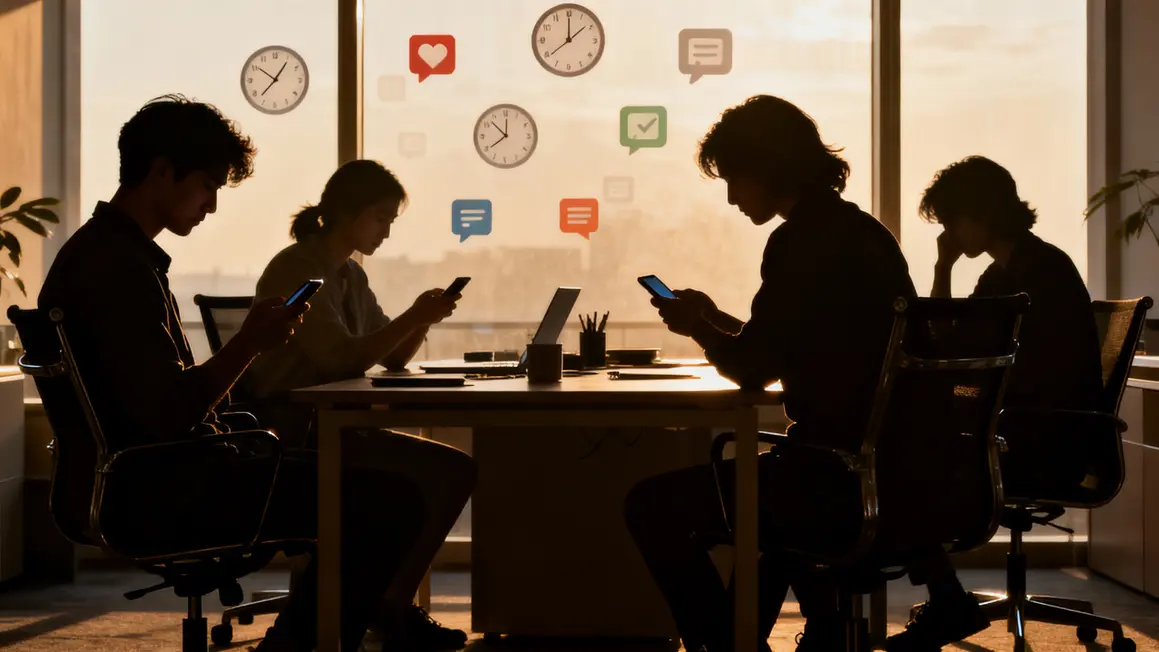 sursollicitation smartphone bureau stress notifications