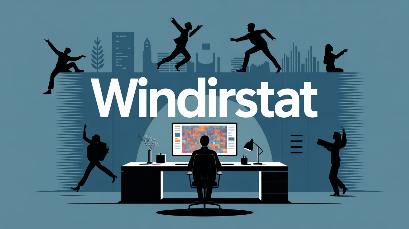 windirstat sur ordinateur mosaïque colorée