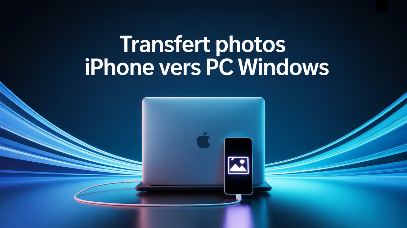 iphone transfert photo vers pc illustration connexion