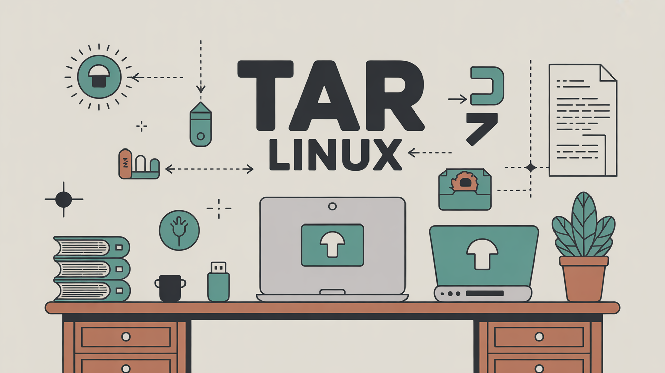 illustration linux tar sauvegarde compression