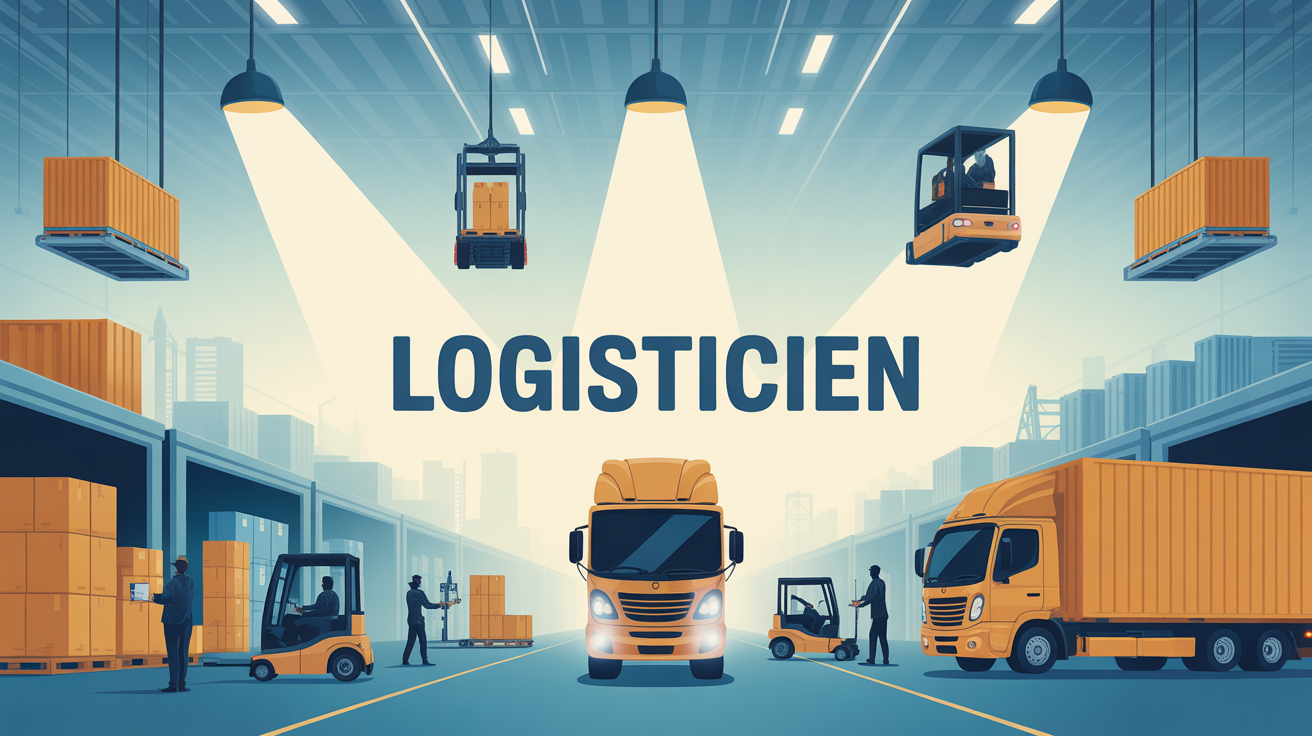 Metier logisticien illustration entrepot moderne