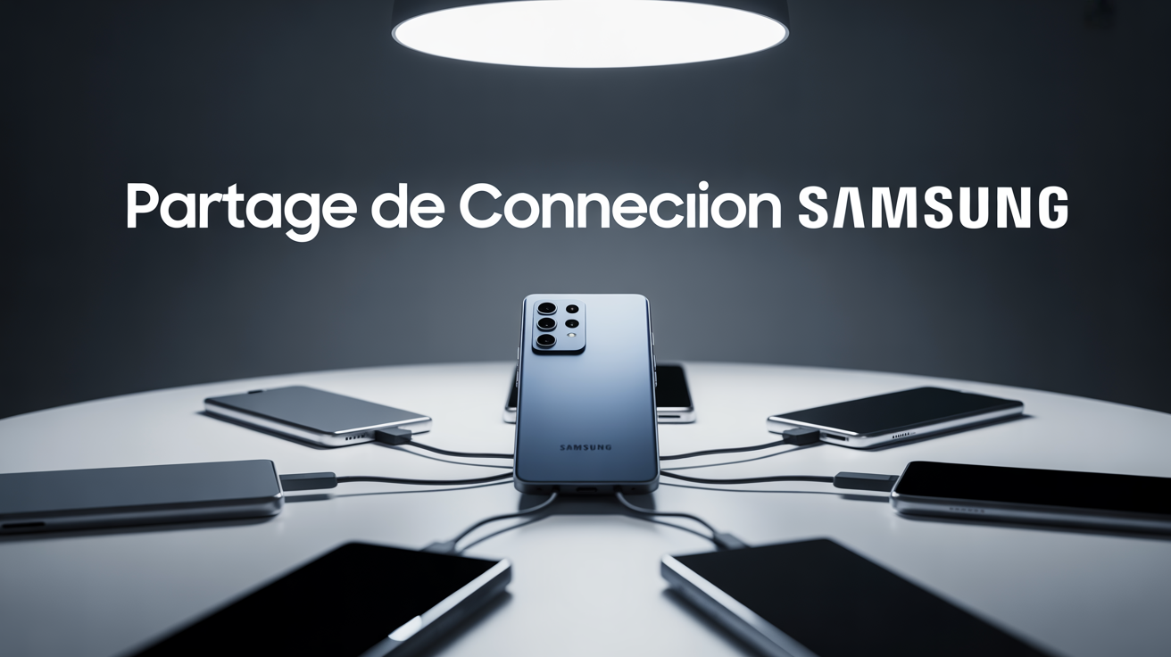 partage de connexion samsung smartphone table ondes reseau