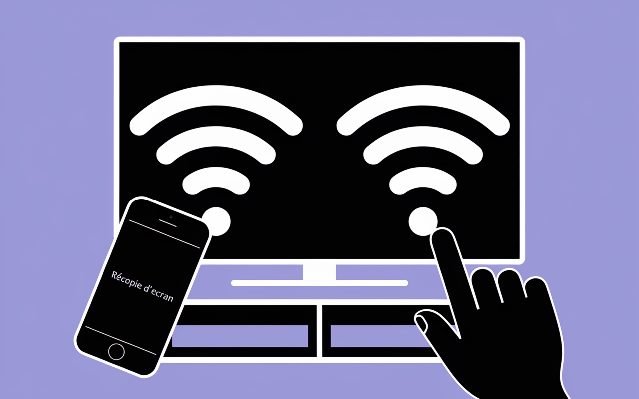partage ecran iphone sur tv interface simple