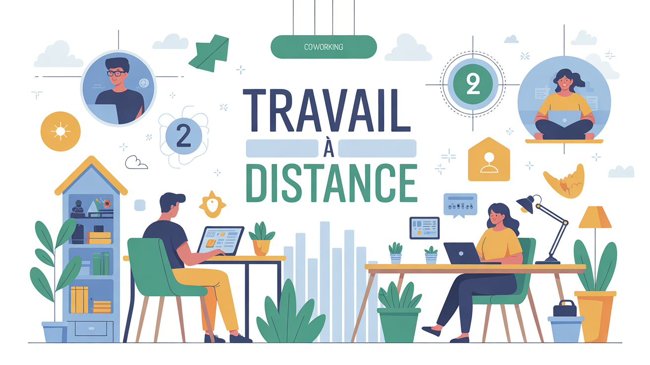 travail a distance illustration espace de travail securise moderne