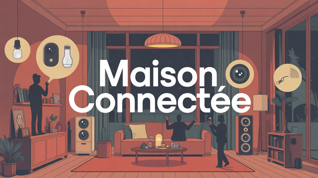 Scène de maison avec objets intelligents et appareils connectés