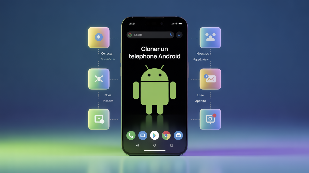 Cloner téléphone android smartphone icones flottantes