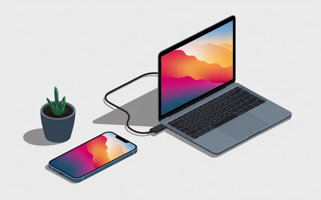 comment synchroniser iphone et macbook avec usb