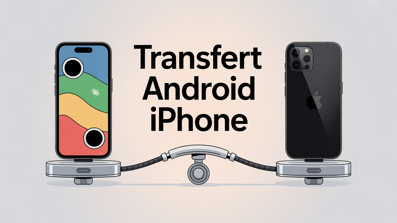 comment transferer android vers iphone deux smartphones fleche