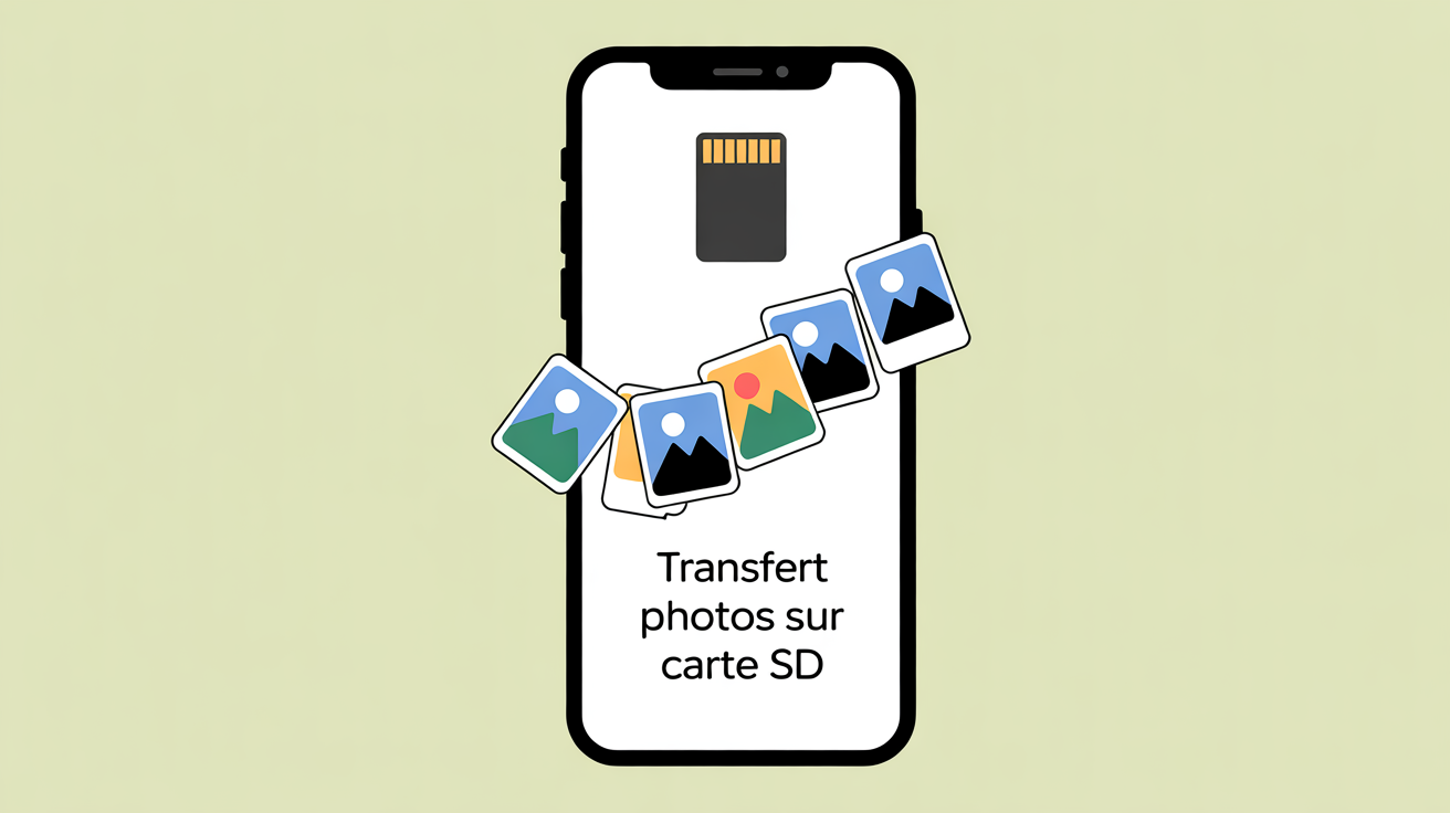 comment transferer photo sur carte sd illustration smartphone