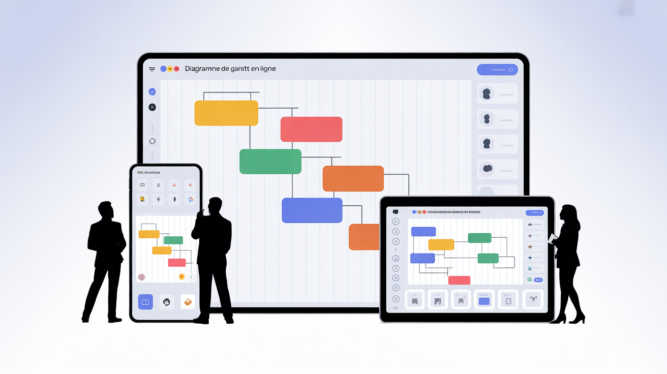 interface diagramme de gantt en ligne moderne