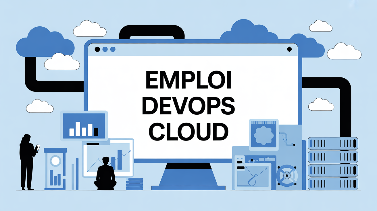 illustration ingénieur cloud devops écran
