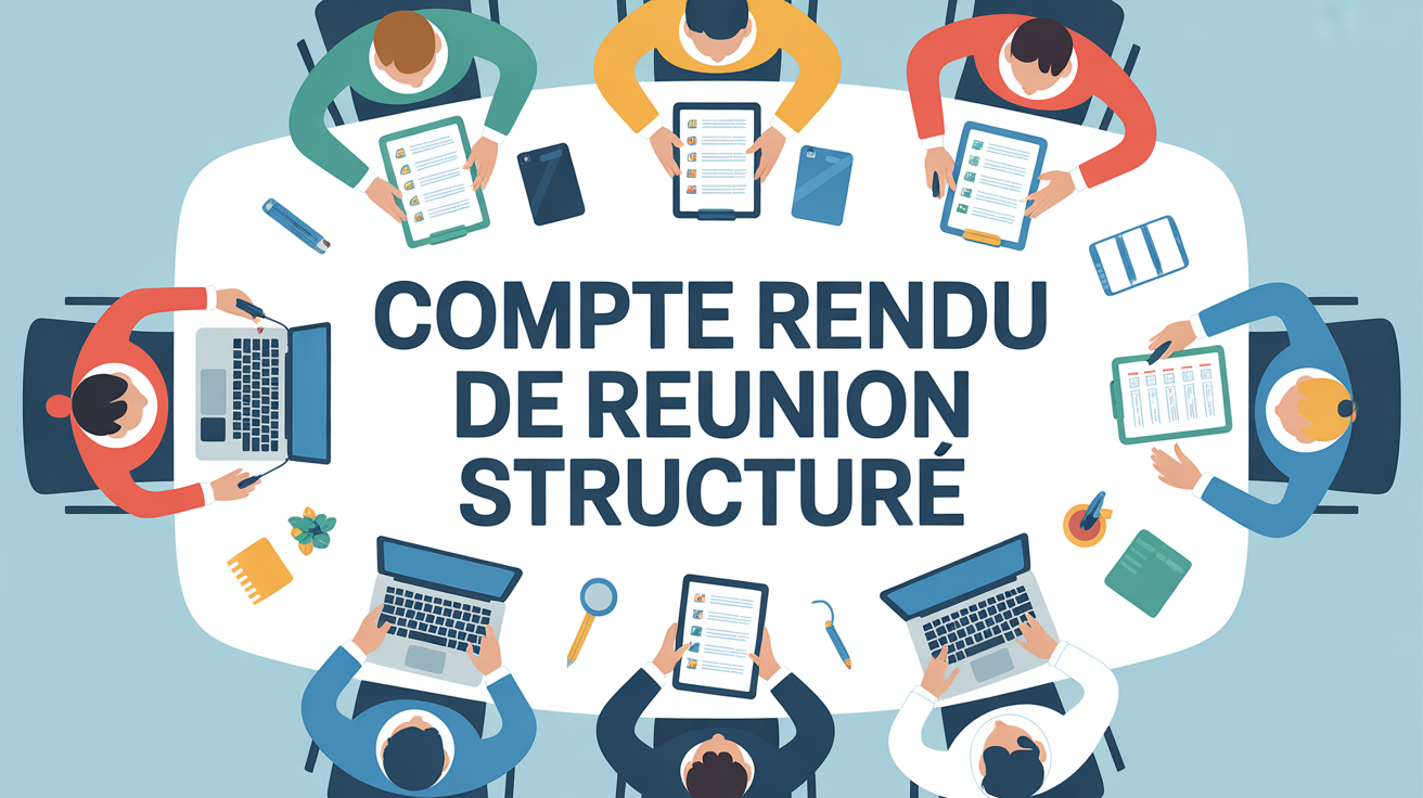 exemple compte rendu de réunion table, silhouettes, accessoires