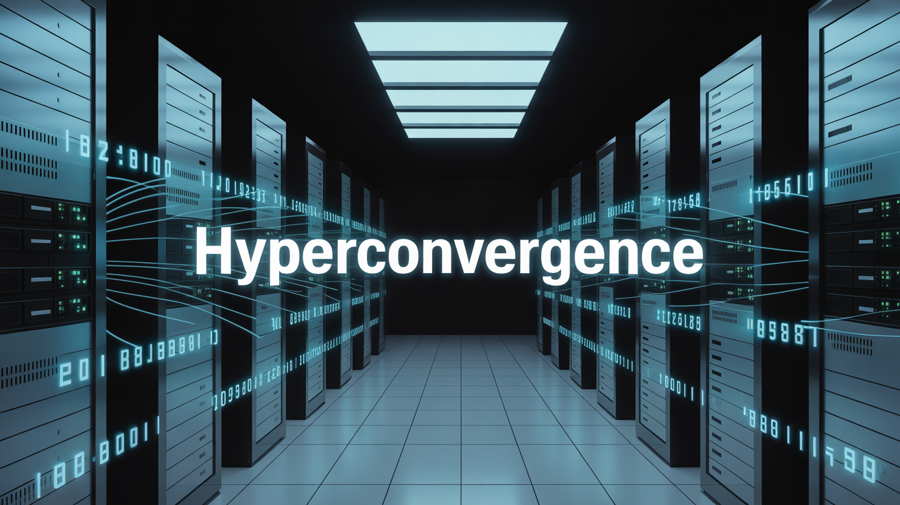 hyperconvergence serveurs et ecrans futuristes