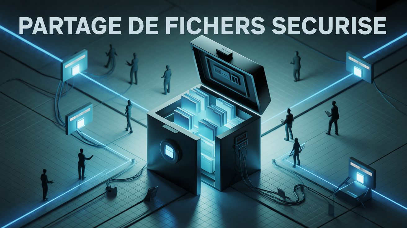 partage de fichier en ligne sécurisé illustration coffre fort
