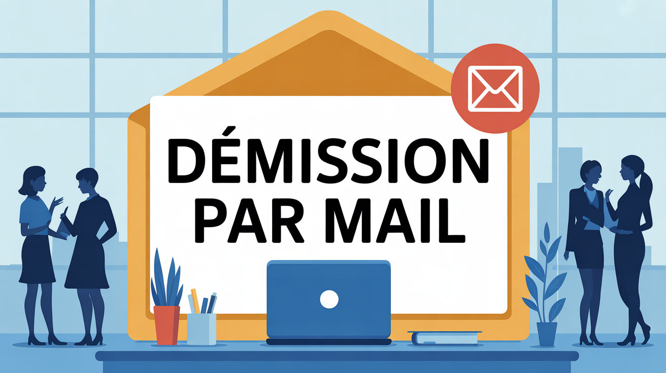 peut on envoyer une lettre de démission par mail illustration ordinateur portable